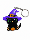 Witchy Black Cat Keychain