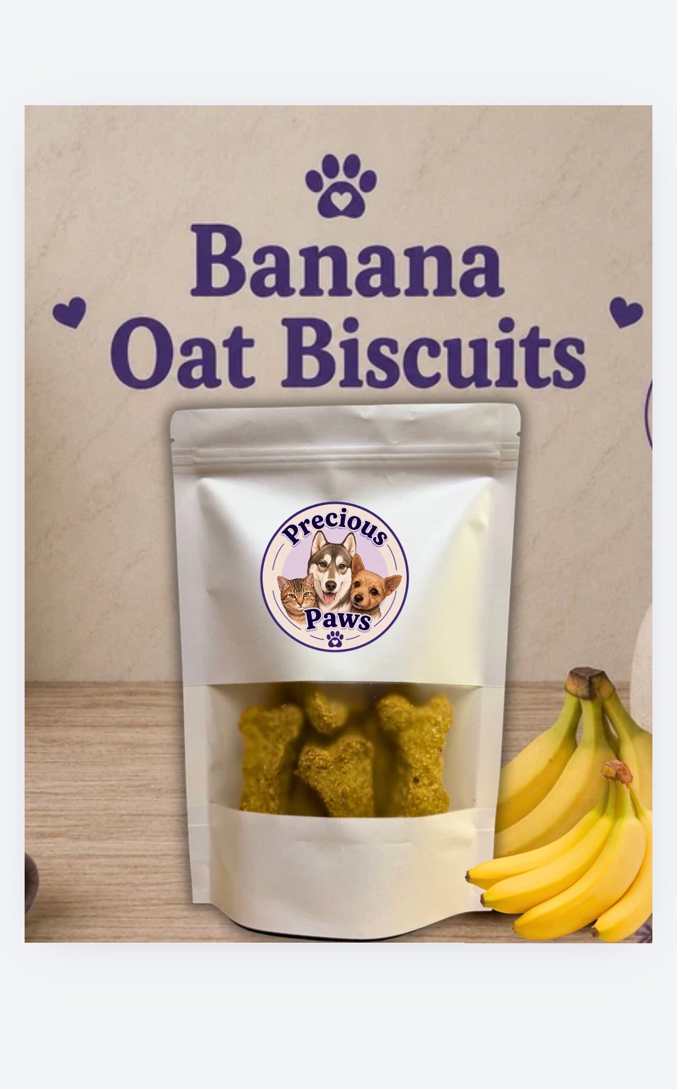 Banana Oat Biscuits 6oz